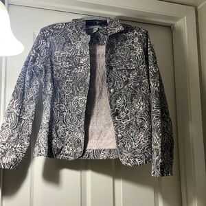 Elegant‎ Black and White Paisley Jean Jacket